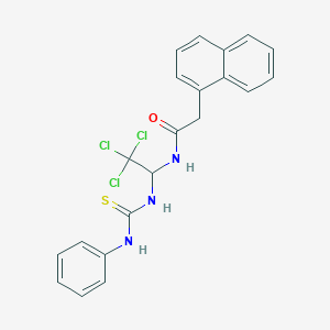 molecular formula C21H18Cl3N3OS B11704746 N-{1-[(anilinocarbonothioyl)amino]-2,2,2-trichloroethyl}-2-(1-naphthyl)acetamide 