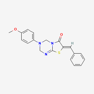 (7Z)-7-benzylidene-3-(4-methoxyphenyl)-3,4-dihydro-2H-[1,3]thiazolo[3,2-a][1,3,5]triazin-6(7H)-one