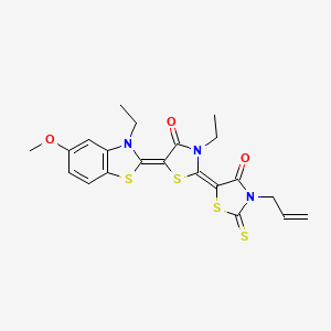 (2Z,5Z)-3-ethyl-5-(3-ethyl-5-methoxy-1,3-benzothiazol-2(3H)-ylidene)-2-[4-oxo-3-(prop-2-en-1-yl)-2-thioxo-1,3-thiazolidin-5-ylidene]-1,3-thiazolidin-4-one