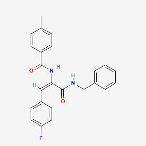 molecular formula C24H21FN2O2 B11704784 N-[(1E)-3-(benzylamino)-1-(4-fluorophenyl)-3-oxoprop-1-en-2-yl]-4-methylbenzamide 