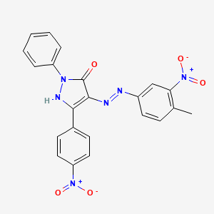 (4Z)-4-[2-(4-methyl-3-nitrophenyl)hydrazinylidene]-5-(4-nitrophenyl)-2-phenyl-2,4-dihydro-3H-pyrazol-3-one