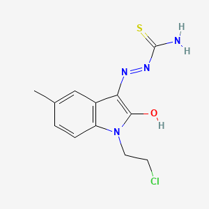 (2E)-2-[1-(2-chloroethyl)-5-methyl-2-oxo-1,2-dihydro-3H-indol-3-ylidene]hydrazinecarbothioamide