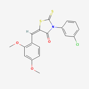 (5E)-3-(3-chlorophenyl)-5-(2,4-dimethoxybenzylidene)-2-thioxo-1,3-thiazolidin-4-one