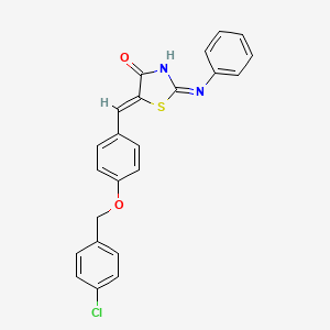 (2E,5Z)-5-{4-[(4-chlorobenzyl)oxy]benzylidene}-2-(phenylimino)-1,3-thiazolidin-4-one