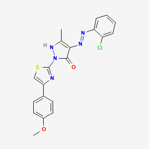 (4Z)-4-[2-(2-chlorophenyl)hydrazinylidene]-2-[4-(4-methoxyphenyl)-1,3-thiazol-2-yl]-5-methyl-2,4-dihydro-3H-pyrazol-3-one