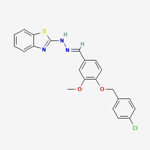 2-[(2E)-2-{4-[(4-chlorobenzyl)oxy]-3-methoxybenzylidene}hydrazinyl]-1,3-benzothiazole