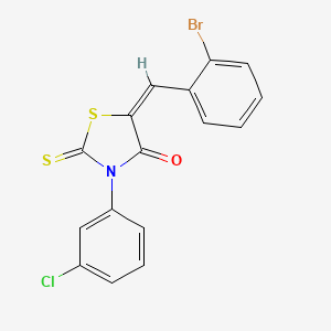 (5E)-5-(2-bromobenzylidene)-3-(3-chlorophenyl)-2-thioxo-1,3-thiazolidin-4-one