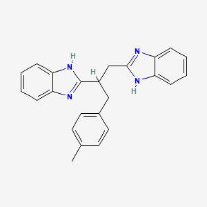 molecular formula C24H22N4 B11704860 2-{2-Benzimidazol-2-yl-1-[(4-methylphenyl)methyl]ethyl}benzimidazole 