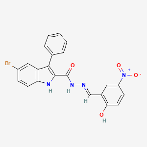 5-bromo-N'-[(E)-(2-hydroxy-5-nitrophenyl)methylidene]-3-phenyl-1H-indole-2-carbohydrazide