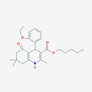 molecular formula C26H35NO4 B11704904 Pentyl 4-(2-ethoxyphenyl)-2,7,7-trimethyl-5-oxo-1,4,5,6,7,8-hexahydroquinoline-3-carboxylate 