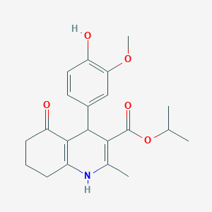 Propan-2-yl 4-(4-hydroxy-3-methoxyphenyl)-2-methyl-5-oxo-1,4,5,6,7,8-hexahydroquinoline-3-carboxylate