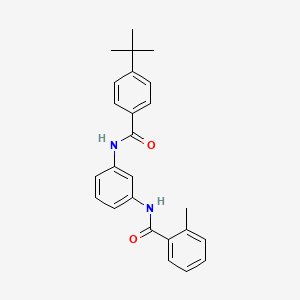 molecular formula C25H26N2O2 B11704968 N-(3-{[(4-tert-butylphenyl)carbonyl]amino}phenyl)-2-methylbenzamide 