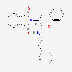 molecular formula C25H22N2O3 B11704973 2-(1,3-Dioxo-1,3-dihydro-isoindol-2-yl)-N-phenethyl-3-phenyl-propionamide 