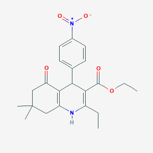 Ethyl 2-ethyl-7,7-dimethyl-4-(4-nitrophenyl)-5-oxo-1,4,5,6,7,8-hexahydroquinoline-3-carboxylate