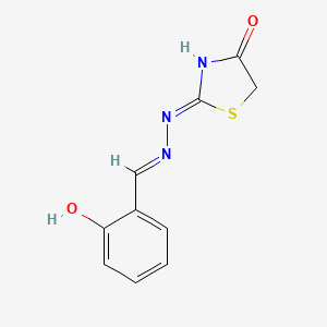 molecular formula C10H9N3O2S B11705042 Thiazolidin-4-one, 2-(2-hydroxybenzylidenhydrazono)- 