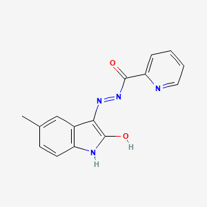 N'-[(3Z)-5-methyl-2-oxo-1,2-dihydro-3H-indol-3-ylidene]pyridine-2-carbohydrazide