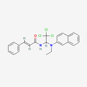 molecular formula C23H21Cl3N2O B11705090 (2E)-3-phenyl-N-{2,2,2-trichloro-1-[ethyl(2-naphthyl)amino]ethyl}-2-propenamide 