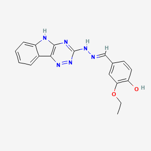 2-ethoxy-4-{(E)-[2-(5H-[1,2,4]triazino[5,6-b]indol-3-yl)hydrazinylidene]methyl}phenol