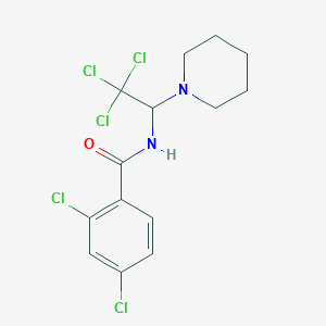 molecular formula C14H15Cl5N2O B11705105 2,4-dichloro-N-[2,2,2-trichloro-1-(1-piperidinyl)ethyl]benzamide 