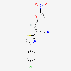 (2E)-2-[4-(4-chlorophenyl)-1,3-thiazol-2-yl]-3-(5-nitrofuran-2-yl)prop-2-enenitrile