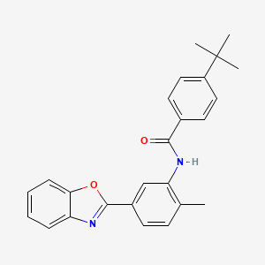 molecular formula C25H24N2O2 B11705246 N-[5-(1,3-benzoxazol-2-yl)-2-methylphenyl]-4-tert-butylbenzamide 