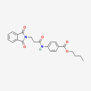 molecular formula C22H22N2O5 B11705297 butyl 4-{[3-(1,3-dioxo-1,3-dihydro-2H-isoindol-2-yl)propanoyl]amino}benzoate 