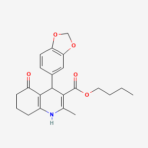 Butyl 4-(1,3-benzodioxol-5-yl)-2-methyl-5-oxo-1,4,5,6,7,8-hexahydroquinoline-3-carboxylate