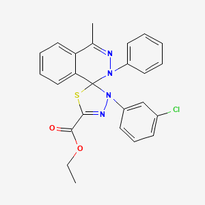 ethyl 3'-(3-chlorophenyl)-4-methyl-2-phenyl-2H,3'H-spiro[phthalazine-1,2'-[1,3,4]thiadiazole]-5'-carboxylate