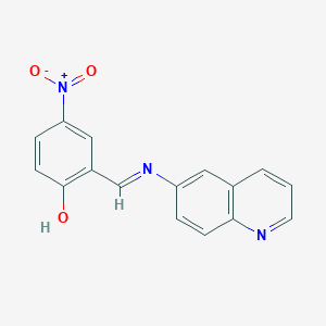 molecular formula C16H11N3O3 B11705303 4-nitro-2-[(E)-(6-quinolinylimino)methyl]phenol CAS No. 293763-20-9