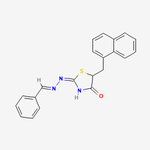 Benzaldehyde (5-(1-naphthylmethyl)-4-oxo-1,3-thiazolidin-2-ylidene)hydrazone