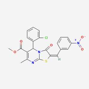 methyl (2E)-5-(2-chlorophenyl)-7-methyl-2-(3-nitrobenzylidene)-3-oxo-2,3-dihydro-5H-[1,3]thiazolo[3,2-a]pyrimidine-6-carboxylate