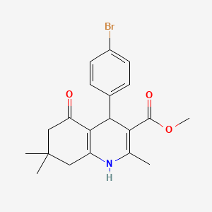 molecular formula C20H22BrNO3 B11705329 Methyl 4-(4-bromophenyl)-2,7,7-trimethyl-5-oxo-1,4,5,6,7,8-hexahydroquinoline-3-carboxylate CAS No. 292853-20-4