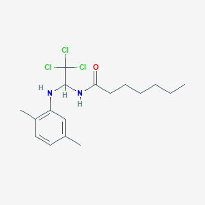 N-(2,2,2-Trichloro-1-(2,5-dimethylanilino)ethyl)heptanamide