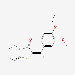 molecular formula C18H16O3S B11705342 (2E)-2-(4-ethoxy-3-methoxybenzylidene)-1-benzothiophen-3(2H)-one 