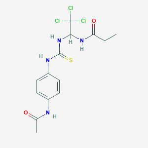 N-[1-({[4-(acetylamino)phenyl]carbamothioyl}amino)-2,2,2-trichloroethyl]propanamide