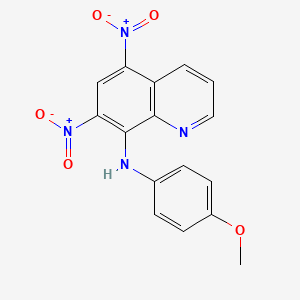 molecular formula C16H12N4O5 B11705385 N-(4-methoxyphenyl)-5,7-dinitroquinolin-8-amine 