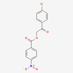 molecular formula C15H10BrNO5 B11705400 2-(4-Bromophenyl)-2-oxoethyl 4-nitrobenzoate 