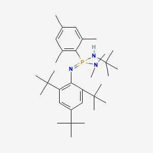 molecular formula C33H56N3P B11705407 ([(Tert-butyl)amino]{[2,4,6-tris(tert-butyl)phenyl]azamethylene}(2,4,6-trimeth ylphenyl)phosphino)dimethylamine 