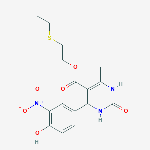 molecular formula C16H19N3O6S B11705419 2-(Ethylsulfanyl)ethyl 4-(4-hydroxy-3-nitrophenyl)-6-methyl-2-oxo-1,2,3,4-tetrahydropyrimidine-5-carboxylate 