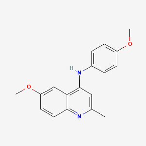 molecular formula C18H18N2O2 B11705421 6-methoxy-N-(4-methoxyphenyl)-2-methylquinolin-4-amine 