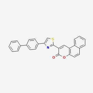 molecular formula C28H17NO2S B11705428 2-[4-(biphenyl-4-yl)-1,3-thiazol-2-yl]-3H-benzo[f]chromen-3-one 