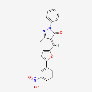 (4E)-5-methyl-4-{[5-(3-nitrophenyl)-2-furyl]methylene}-2-phenyl-2,4-dihydro-3H-pyrazol-3-one