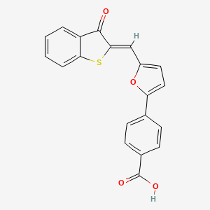 4-{5-[(Z)-(3-oxo-1-benzothiophen-2(3H)-ylidene)methyl]furan-2-yl}benzoic acid