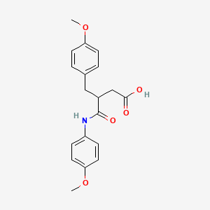 molecular formula C19H21NO5 B11705524 3-(4-Methoxybenzyl)-4-[(4-methoxyphenyl)amino]-4-oxobutanoic acid 