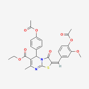 ethyl (2E)-2-[4-(acetyloxy)-3-methoxybenzylidene]-5-[4-(acetyloxy)phenyl]-7-methyl-3-oxo-2,3-dihydro-5H-[1,3]thiazolo[3,2-a]pyrimidine-6-carboxylate