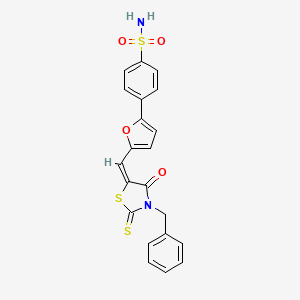 4-{5-[(E)-(3-benzyl-4-oxo-2-thioxo-1,3-thiazolidin-5-ylidene)methyl]-2-furyl}benzenesulfonamide