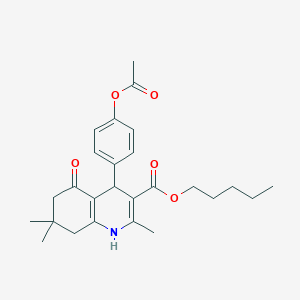 Pentyl 4-[4-(acetyloxy)phenyl]-2,7,7-trimethyl-5-oxo-1,4,5,6,7,8-hexahydroquinoline-3-carboxylate