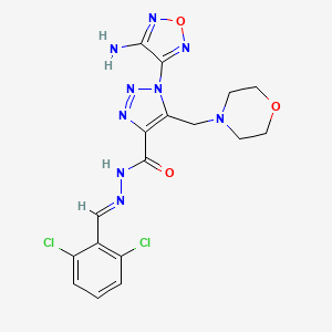 1-(4-amino-1,2,5-oxadiazol-3-yl)-N'-[(E)-(2,6-dichlorophenyl)methylidene]-5-(morpholin-4-ylmethyl)-1H-1,2,3-triazole-4-carbohydrazide