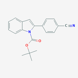 molecular formula C20H18N2O2 B117056 1-(叔丁氧羰基)-2-(4-氰基苯基)吲哚 CAS No. 153432-73-6
