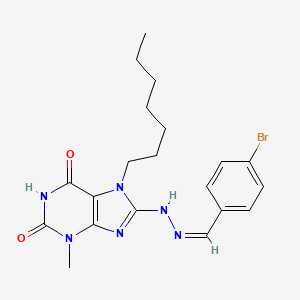 4-bromobenzaldehyde (7-heptyl-3-methyl-2,6-dioxo-2,3,6,7-tetrahydro-1H-purin-8-yl)hydrazone